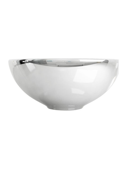vidaXL Countertop Sink Porcelain 32.5x32.5x14cm Silver