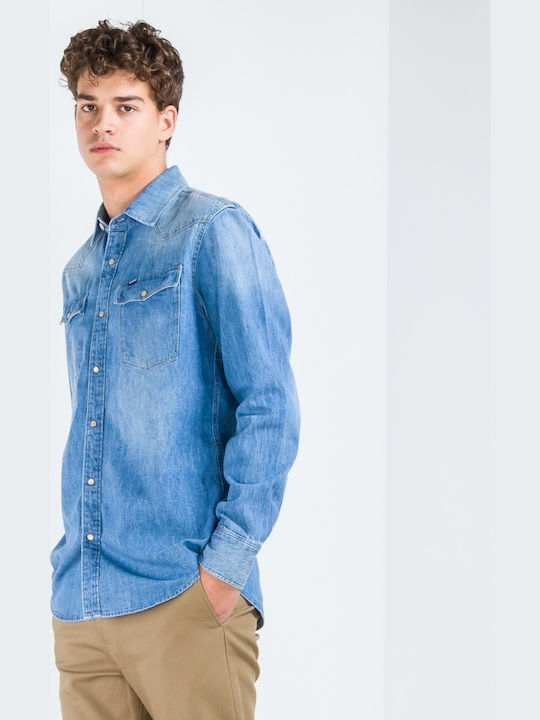 3301 Langärmlig Jeans Hemd Blau