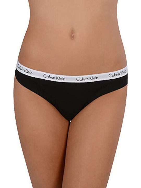 Βαμβακερά Women's String 3Pack Black/white