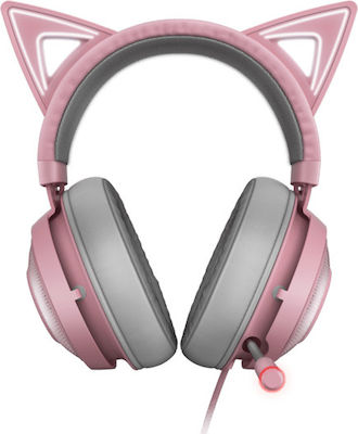 Razer Kraken Kitty Edition Over Ear Gaming Headset με σύνδεση USB Ροζ