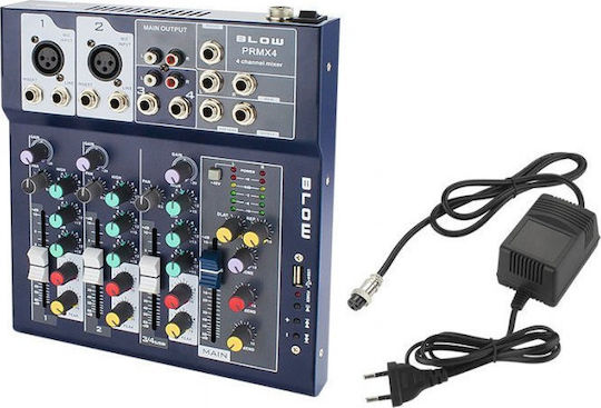 Blow PRMX 4 Analog Console 4 Channels with Phantom Power and 2 XLR Inputs