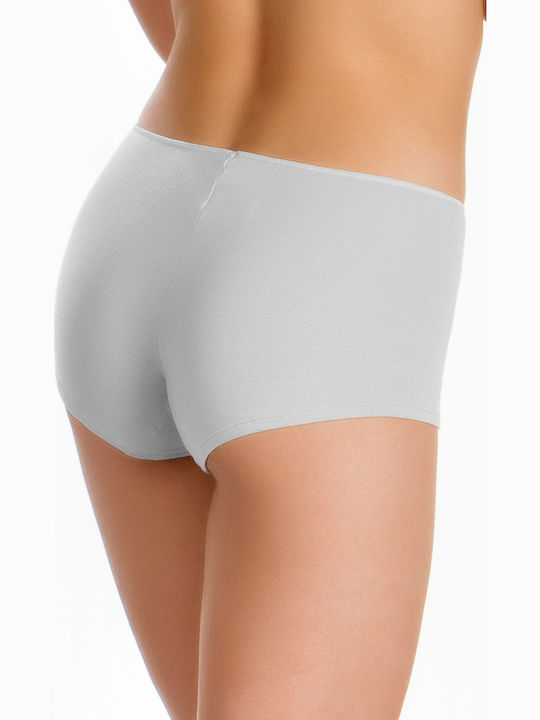 Minerva Hochtailliert Damen Boxer Weiß