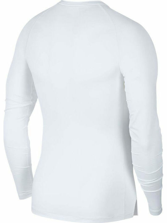 Nike Pro Bluza termică pentru bărbați cu mâneci lungi Compresie Alb