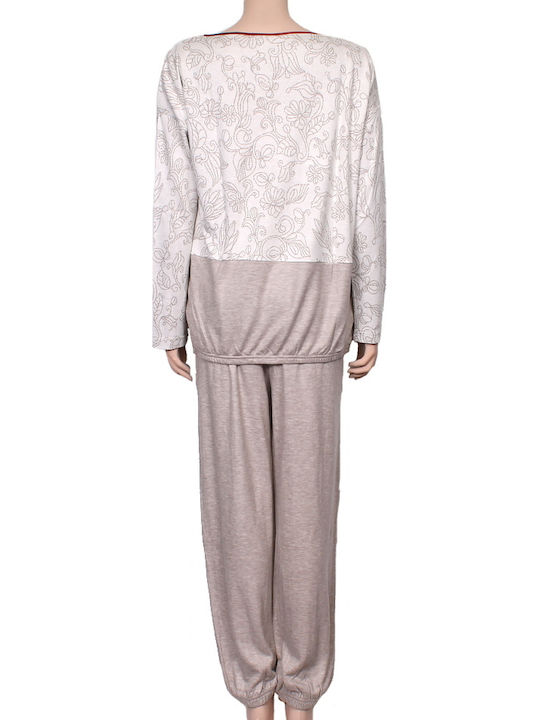 Vamp Winter Women's Pyjama Set Beige 7326 00-10-7326