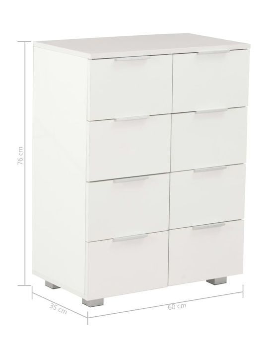 Comoda pentru Dormitor cu 8 sertare Albă 60x35x76buc