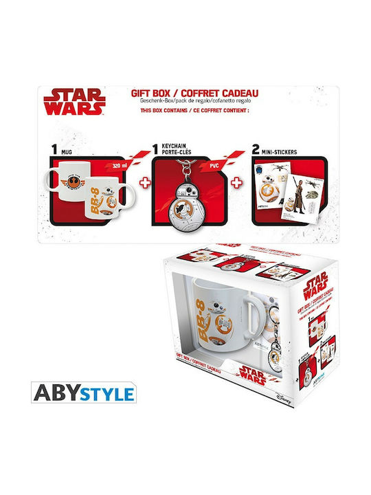 Abysse Gift Box Star Wars-BB8, Mug+Trooper Keychain+2 Badges Ceramic Cup 320ml 3pcs