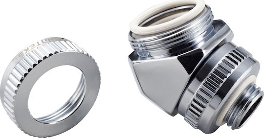 Phanteks 16mm Hard Tube Rotary Fitting 45 Fittings Ασημί