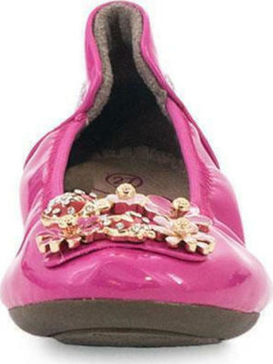 Kids Patent Leather Ballerinas Fuchsia