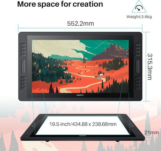 Huion Kamvas Pro 20 Графичен таблет с дисплей 19.5" Черен