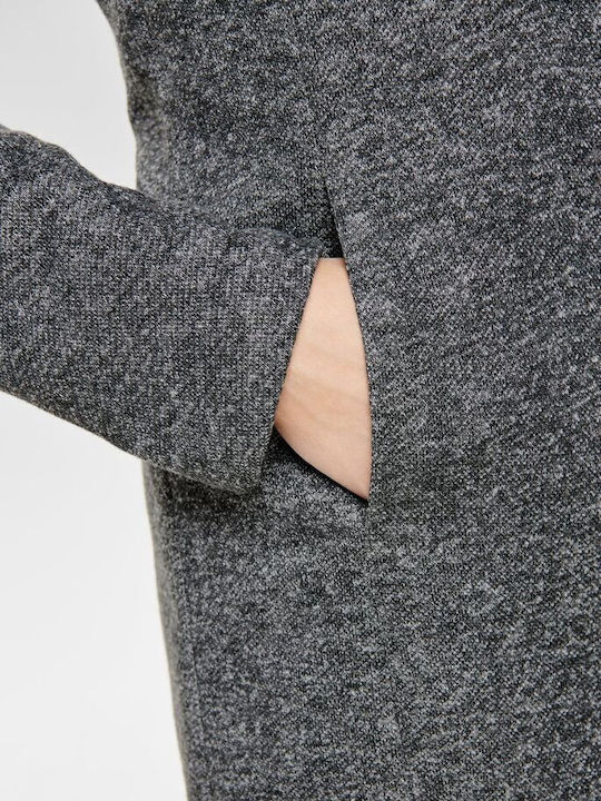 Sedona Women's Dark Grey Melange Peacoat with Hood