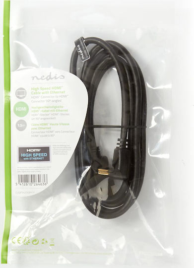 Nedis HDMI 1.4 High Speed 1080p 120Hz Angle (90°) Cable HDMI Male - HDMI Male 1.5m Black
