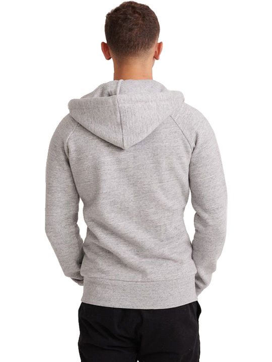 Superdry Men's Sweatshirt Jacket with Hood and Pockets Chrome Grey Grit