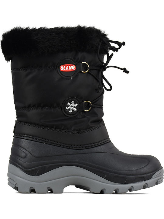 Olang Kids Snow Boots with Lace Black