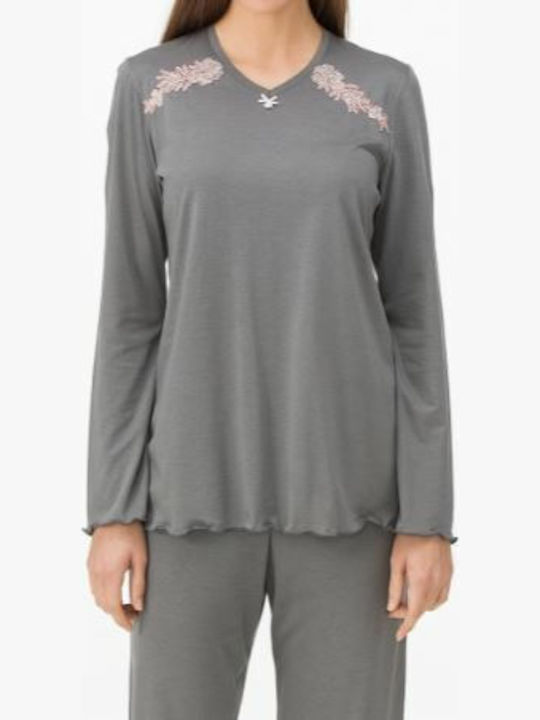 Vamp Winter Damen Pyjama-Set Gray