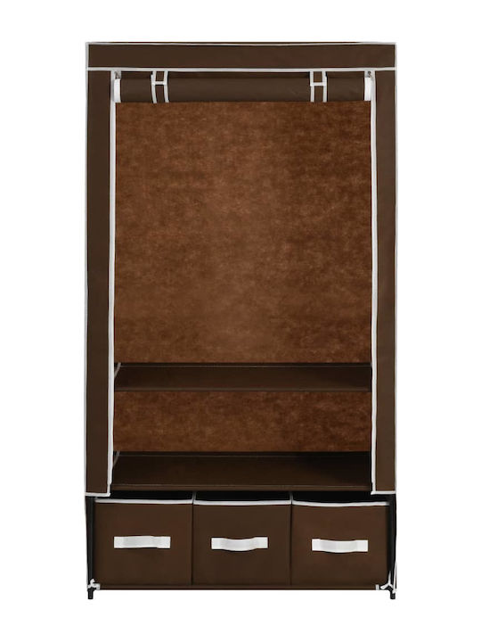 vidaXL Stoffschrank mit Reißverschluss und Regalen in Braun Farbe 87x49x159cm