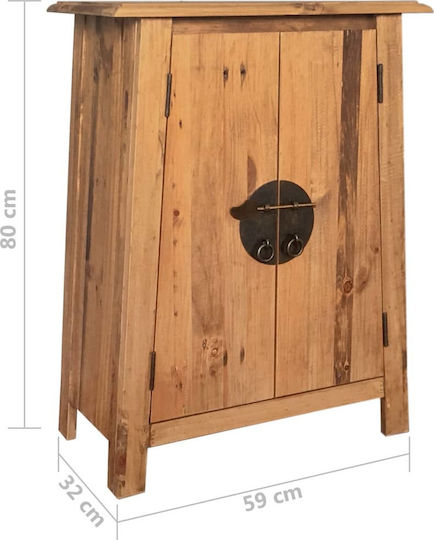 vidaXL Ντουλάπι Μπάνιου 59x32x80cm Φυσικό Ξύλο