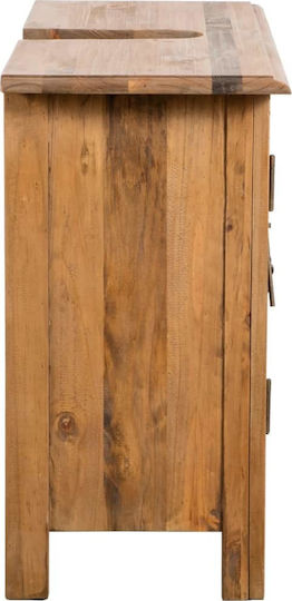 vidaXL Badezimmer Waschtisch-Einheit Natürliches Holz