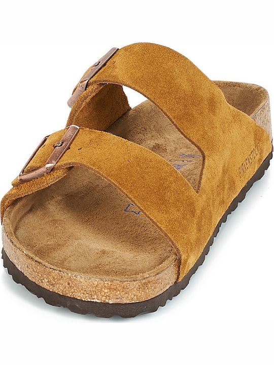 Arizona Soft Footbed Suede Leather Men's Sandals Mink Narrow Fit