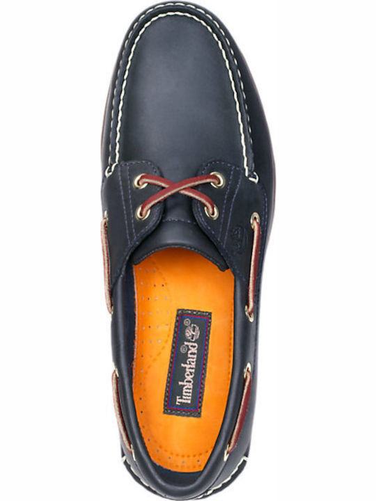 Timberland 2 Eye Men's Leather Boat Shoes Blue TB074036484