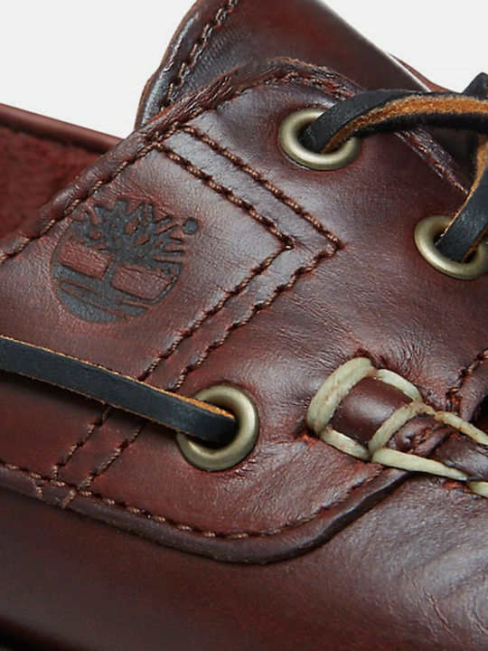 2 Eye Δερμάτινα Ανδρικά Boat Shoes σε Καφέ Χρώμα