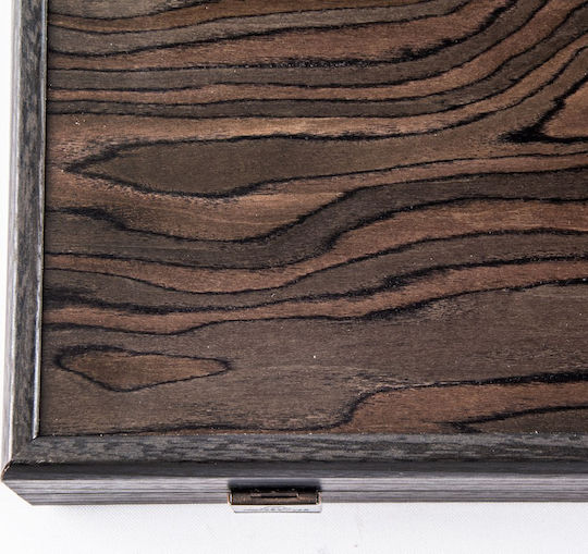 Manopoulos Ebony Burl Lucrat manual Table Lemn cu Piese 48x48cm