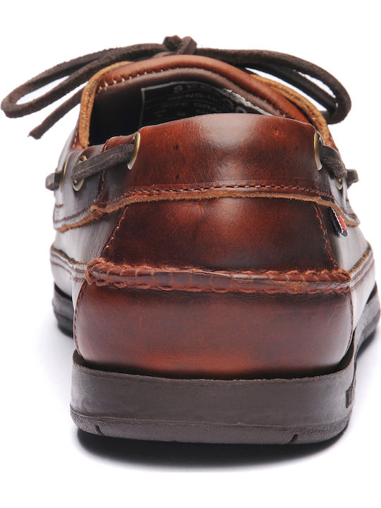 Schooner Δερμάτινα Ανδρικά Boat Shoes σε Καφέ Χρώμα
