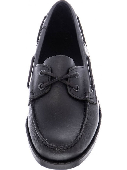 Docksides Portland Men's Leather Boat Shoes Black