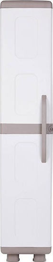 Single Door Wardrobe Iris Plastic with 4 Shelves Beige/White 36x44x179cm