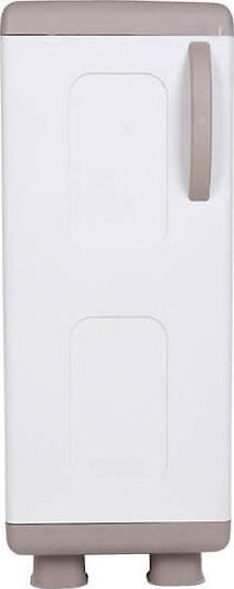 Single-Door Outdoor Cabinet Rea Plastic with 2 Shelves Suitable for Small Spaces Beige/White 36x44x96 cm