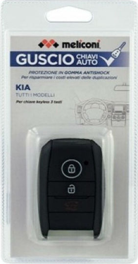 Silicone Car Key Cover Case with 3 Buttons for Kia Black