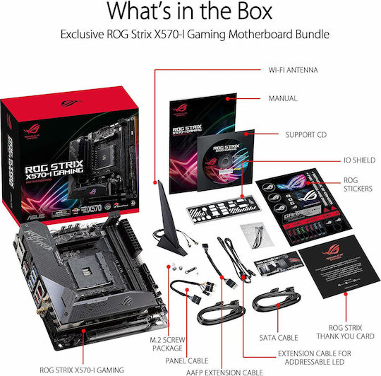 Asus ROG Strix X570-I Gaming Wi-Fi Motherboard Mini ITX με AMD AM4 Socket