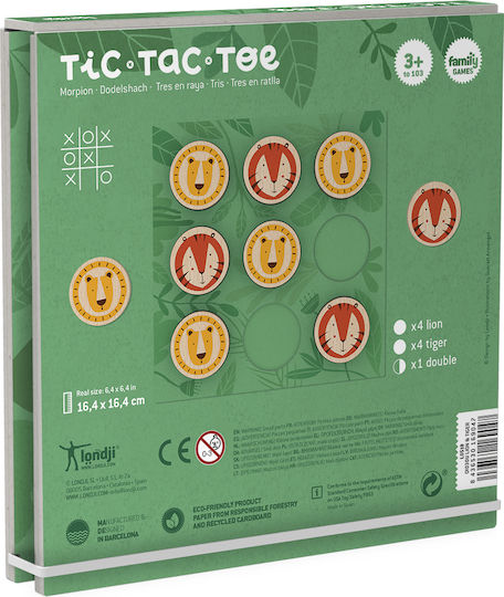 Επιτραπέζιο Παιχνίδι Tic Tac Toe Lion & Tiger για 2 Παίκτες 3+ Ετών (EN) Londji