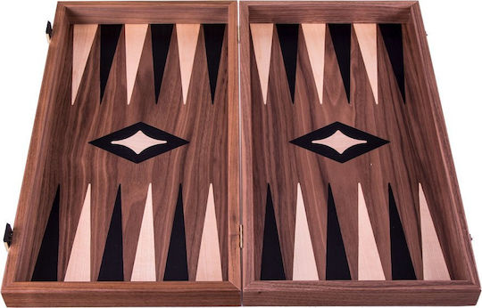 Manopoulos American Walnut Χειροποίητο Τάβλι Ξύλινο με Πούλια 38x38cm