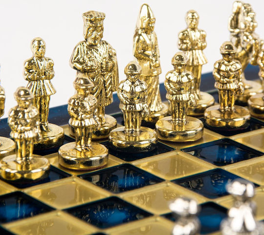 Manopoulos Byzantium Handmade Chess Metal with Pawns 20x20cm