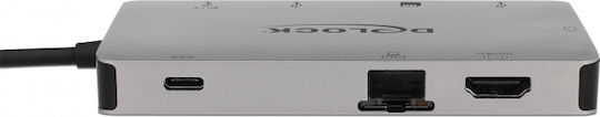 DeLock USB-C Docking Station με HDMI 4K PD Ethernet Γκρι (87735)