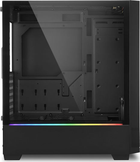 Sharkoon RGB Flow Gaming Midi Tower Computer Case with Side Window Black