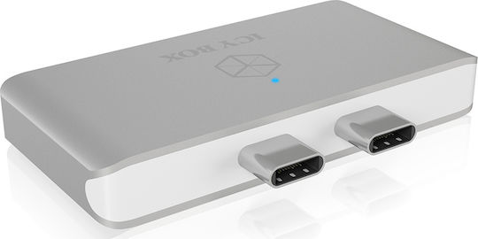Icy Box USB-C dublu Stație de andocare cu HDMI 4K PD Argintiu (IB-DK4030-2C)