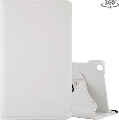 Rotating Flip Cover Piele artificială Rotativă Alb (Galaxy Tab A 8.0 2019)