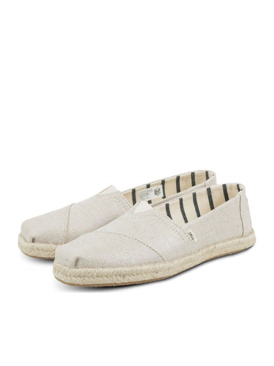 Pearlized Metallic Stoff Damen Espadrilles in Beige Farbe