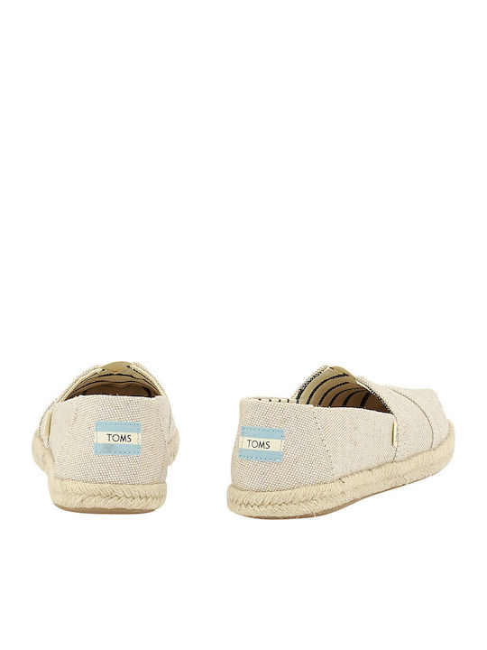 Pearlized Metallic Stoff Damen Espadrilles in Beige Farbe