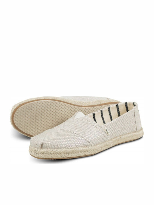 Pearlized Metallic Stoff Damen Espadrilles in Beige Farbe