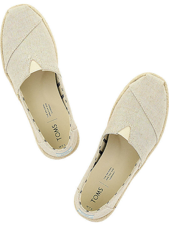Pearlized Metallic Stoff Damen Espadrilles in Beige Farbe