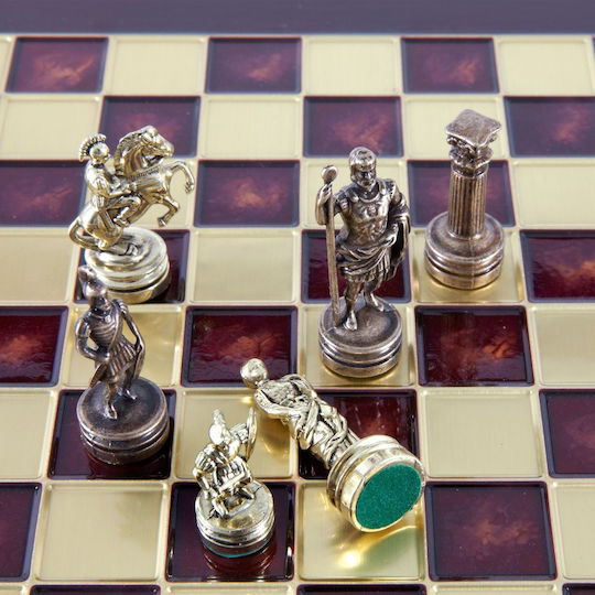 Manopoulos Greco-Roman Era Handmade Chess Metal with Pawns 28x28cm