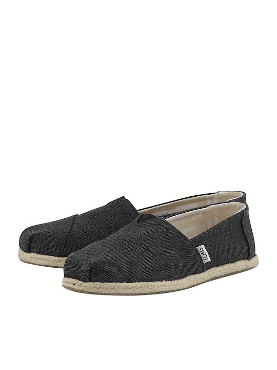 Classic Alpargatas Washed Rope Women's Fabric Espadrilles Black