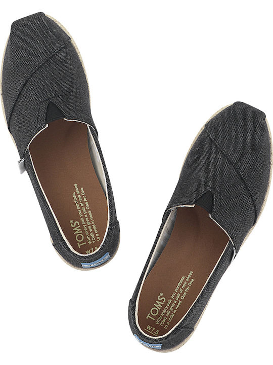 Classic Alpargatas Washed Rope Women's Fabric Espadrilles Black
