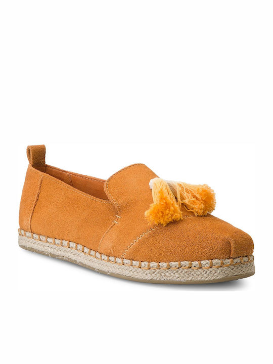 Deconstructed Alpargatas Rope Tassel Suede Γυναικείες Εσπαντρίγιες σε Πορτοκαλί Χρώμα