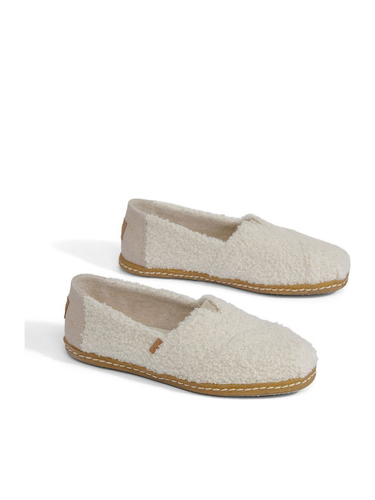 Natural Plush Υφασμάτινες Γυναικείες Εσπαντρίγιες σε Λευκό Χρώμα
