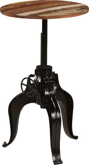 vidaXL Round Bar Table Made of Solid Wood and Metal Oak 60x60x76cm