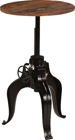 vidaXL Round Bar Table Made of Solid Wood and Metal Oak 60x60x76cm