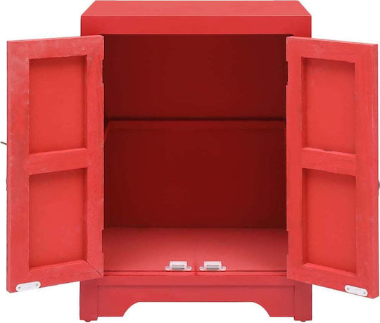 Bedside Table of Solid Wood Red 38x28x52cm